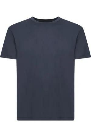Tom Ford Top, Herre, Blå, XL, Elegant Lyocell T-shirt i Dyb Blå
