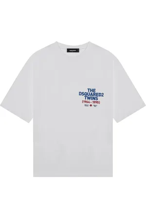 Dsquared2 Top, Herre, Hvid, S, Bomuld, Kortærmet T-shirt med Rund Hals