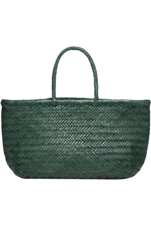 Dragon Diffusion Taske, Dame, Grøn, ONE SIZE, Læder, Håndvævet Lædertote Bag