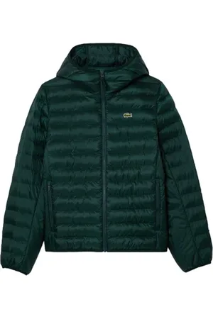 Lacoste Jakke, Herre, Grøn, XL, Polyester, Grøn Tekstil Herre Puffer Jakke
