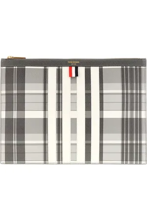 Thom Browne Taske, Herre, Grå, ONE SIZE, Uld, Stilfuldt Pung til Mænd og Kvinder
