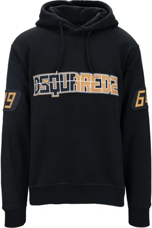 Dsquared2 Sweathshirts & Hoodies, Herre, Sort, S, Bomuld, Hoodie med broderet logo