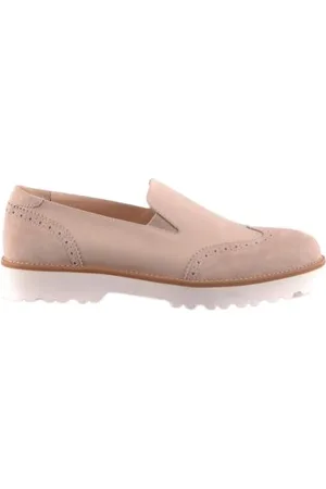 Hogan Sko, Dame, , 40 EU, Feminine Ruskind Slip-On Brogue Ballerinaer