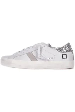 D.A.T.E. Sko, Dame, Hvid, 37 EU, Læder, Hvide Sneakers med Pailletter