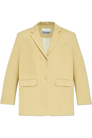 Ganni Jakke, Dame, , M, Uld, Stribet Blazer