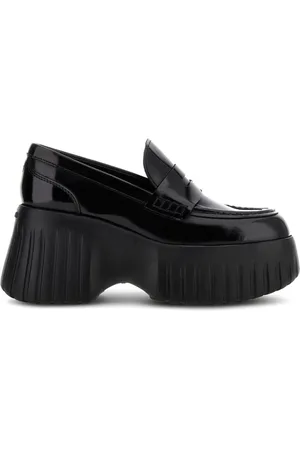 Hogan Sko, Dame, Sort, 39 1/2 EU, Læder, Sort laklæder slip-on loafers