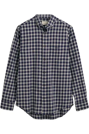 GANT Skjorte, Herre, Blå, 2XL, Uld, Blå Stilfuld Casual Skjorte