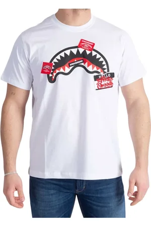 Sprayground Top, Herre, Hvid, L, Bomuld, Label Shark T-shirt