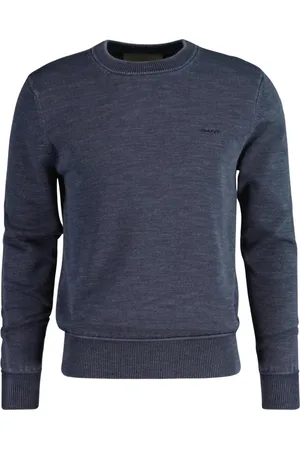 GANT Sweathshirts & Hoodies, Herre, Blå, L, Tidløs Rundhalset Pullover