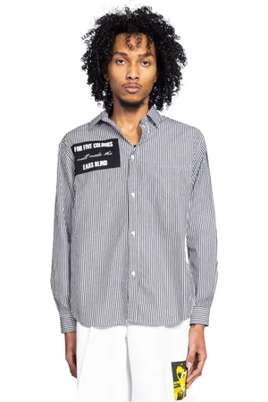 UNDERCOVER Skjorte, Herre, Sort, L, Sort Moderne Skjorte med Skarp Krave