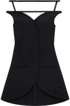 Courrèges Kjole, Dame, Sort, S, Mini Kjole med Sweetheart Udskæring