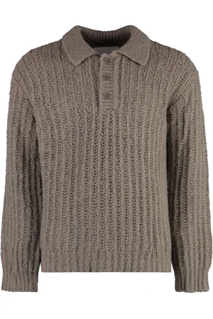 GANT Strik, Herre, Brun, S, Uld, Ribstrikket Crew-Neck Sweater