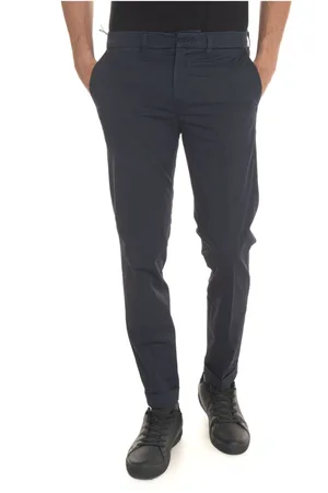 FAY Bukser, Herre, Blå, W42, Bomuld, Roll Hem Chino Bukser