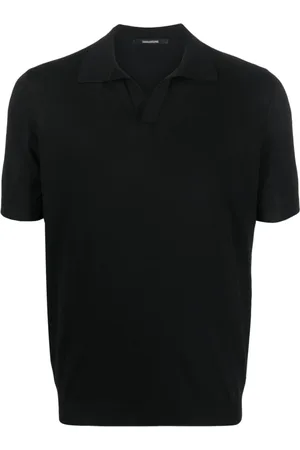 TAGLIATORE Top, Herre, Sort, 2XL, Bomuld, Keith Spread-Collar Polo Shirt
