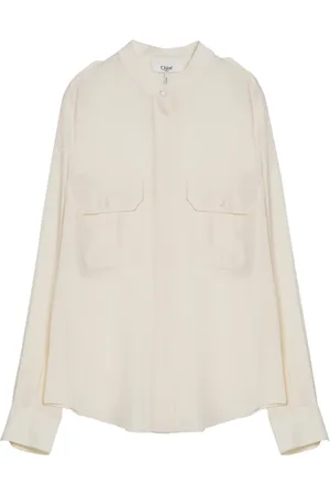 Chloé Bluser & Skjorter, Dame, , L, Uld, Elfenbensfarvet silkebluse