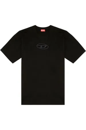 Diesel Top, Herre, Sort, M, Bomuld, Oval D Broderet T-shirt