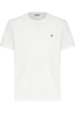 Dondup Top, Herre, Hvid, L, Bomuld, Bomulds T-shirt med Logo