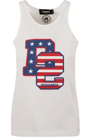 Dsquared2 Top, Dame, Hvid, S, Bomuld, Logo Print Tank Top