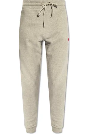 Moncler Bukser, Herre, Grå, 2XL, Bomuld, Heart Logo-Patch Track Pants
