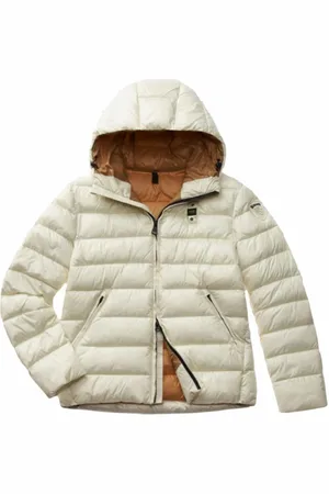 Blauer Jakke, Herre, Hvid, XL, Uld, Kontrastforet Pufferjakke
