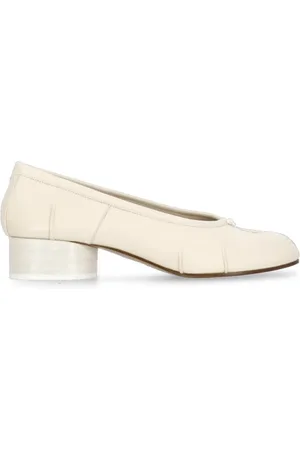 Maison Margiela Sko, Dame, Hvid, 39 EU, Læder, Heeled Tabi Toe Sko