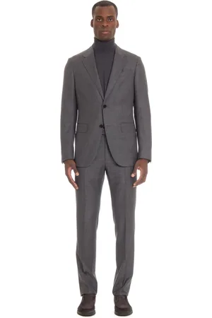 Ermenegildo Zegna Jakkesæt, Herre, Grå, L, Uld, Single Breasted Suit Sæt