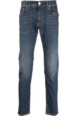 Etro Jeans, Herre, Blå, W32, Bomuld, Indigo Straight-Leg Jeans