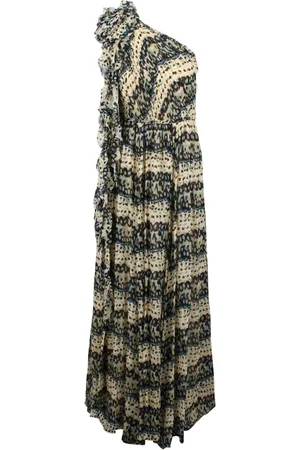 ULLA JOHNSON Kjole, Dame, Flerfarvet, 2XS, Polyester, Plisseret Kjole med Lynlås og Flæser