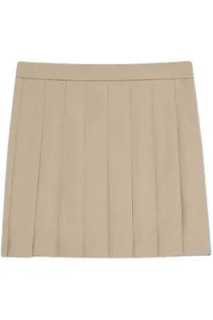 Max Mara Nederdel, Dame, Grå, S, Uld, Plisseret Mini Nederdel i Uldblanding