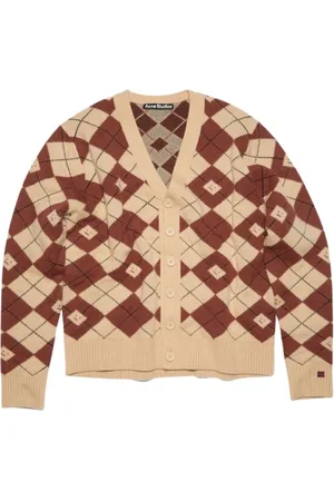 Acne Studios Strik, Dame, Rød, L, Uld, Biscuit Beige | Deep Strik Cardigan