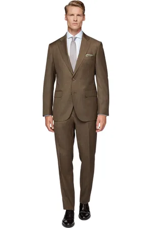 Boggi Milano Jakkesæt, Herre, Brun, 3XL, Uld, Melange Uld Polyester Jakkesæt Style Firenze