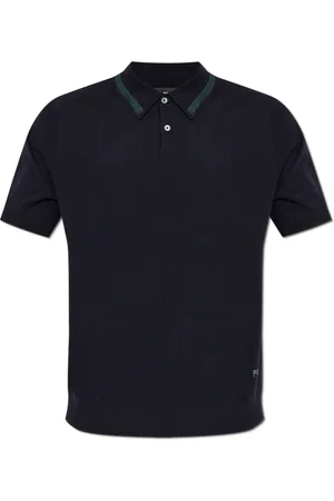 Paul Smith Top, Herre, Blå, S, Uld, Uldpolo med broderet logo