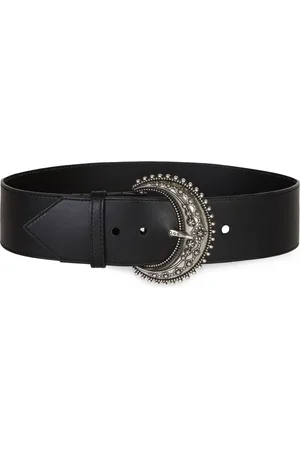 Etro Tilbehør, Dame, Sort, 85 CM, Læder, Silver Buckle Bælte