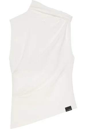 Courrèges Top, Dame, Hvid, XS, Bomuld, Asymmetrisk Design Top
