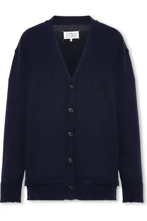 Maison Margiela Strik, Herre, Blå, L, Bomuld, Relaxed-fitting Cardigan