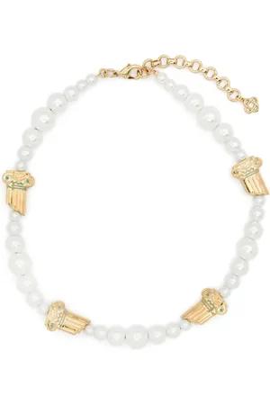 Casablanca Tilbehør, Dame, Hvid, ONE SIZE, Uld, Gradient Pearl Column Halskæde