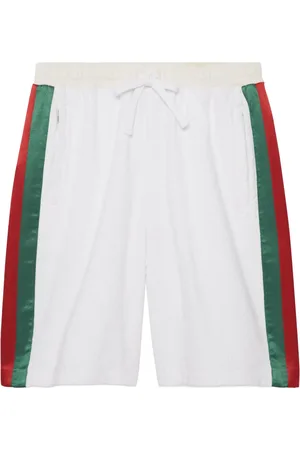 Gucci Shorts, Herre, Hvid, M, Bomuld, Logo Web Detail Terry Cloth Shorts