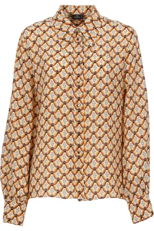 Etro Bluser & Skjorter, Dame, , 2XS, Kontrasterende Floralia Silkeskjorte