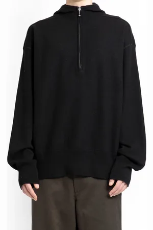 Burberry Sweathshirts & Hoodies, Herre, Sort, S, Uld, Strikket Uld Half-Zip Hættetrøje
