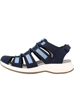 Clarks Sko, Dame, Blå, 37 EU, Suede, Solan Sail Combi Flade Sandaler