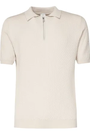 ELEVENTY Top, Herre, , M, Uld, Half Zip Polo Shirt