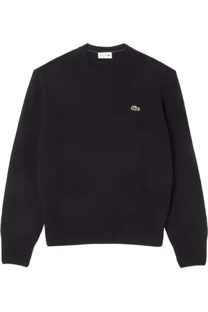 Lacoste Sweathshirts & Hoodies, Herre, Sort, XL, Uld, Crew Neck Uld Sweater