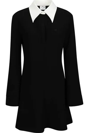 Courrèges Kjole, Dame, Sort, S, Polo Stretch Tailoring Mini Kjole