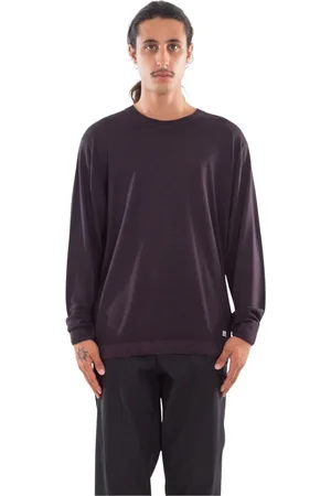 C.P. Company Strik, Herre, Lilla, 2XL, Uld, Fast Dyed Logo Striktrøje