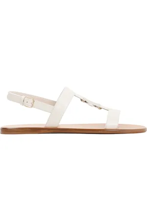 Salvatore Ferragamo Sko, Dame, Hvid, 36 EU, Læder, Nude Lædersandaler Vida Style