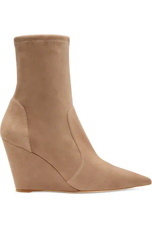 Stuart Weitzman Sko, Dame, , 35 EU, Suede, Wedge 85 Sock Bootie
