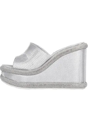 Casadei Sko, Dame, Grå, 37 EU, Læder, Læder- og stof wedges