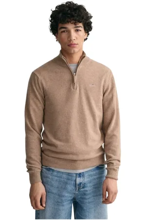 GANT Strik, Herre, , XL, Uld, Superfin Lammeuld Halv-Zip Rullekrave