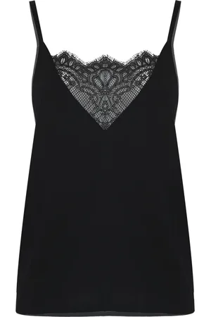 Kocca Top, Dame, Sort, L, Sort V-hals top med mesh-detaljer