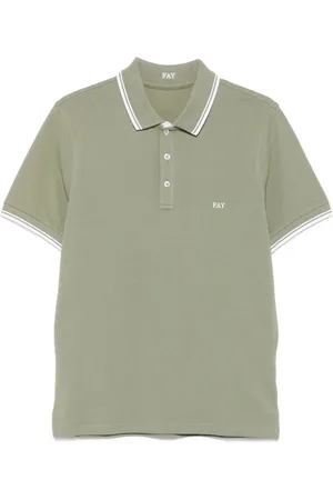 FAY Top, Herre, Grøn, M, Bomuld, Grøn poloshirt med logo